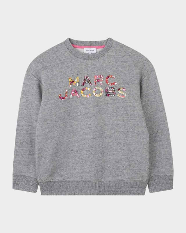 Girl's Jeweled Logo Sweatshirt, Size 8-